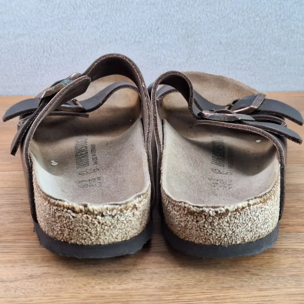 Birkenstock Arizona Birko-Flor Sandals.  Germany 41 men 8 women 10 dark brown